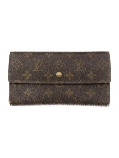 Pre-owned Louis Vuitton Lv Monogram Coated Canvas Wallet In Brown