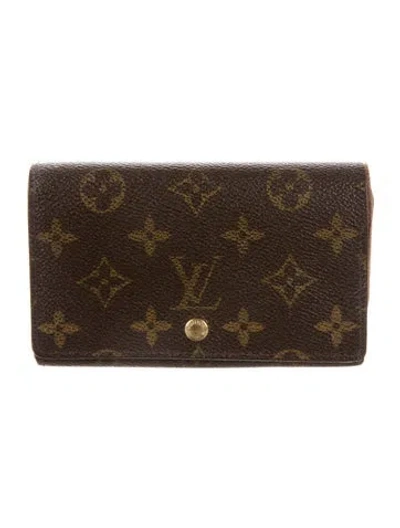 Pre-owned Louis Vuitton Lv Monogram Coated Canvas Wallet In Brown