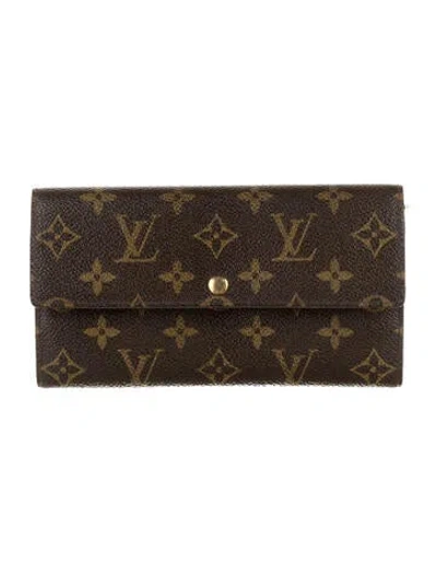 Pre-owned Louis Vuitton Lv Monogram Coated Canvas Wallet In Brown