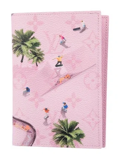 Pre-owned Louis Vuitton Lv Monogram Coated Canvas Wallet In Pink