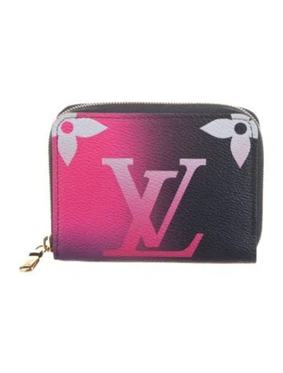 Pre-owned Louis Vuitton Lv Monogram Coated Canvas Wallet In Pink