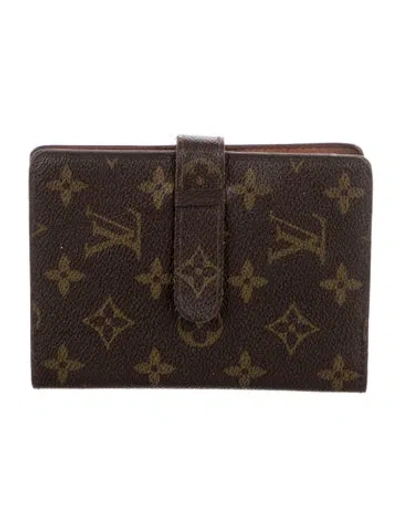 Pre-owned Louis Vuitton Lv Monogram Coated Canvas Zippy Compact Wallet In Brown