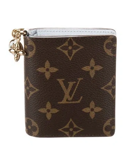 Pre-owned Louis Vuitton Lv Monogram Coated Canvas Zippy Compact Wallet In Brown
