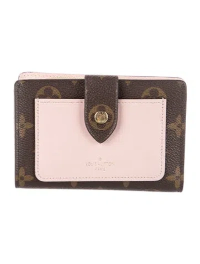 Pre-owned Louis Vuitton Lv Monogram Coated Canvas Zippy Compact Wallet In Brown