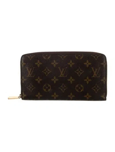 Pre-owned Louis Vuitton Lv Monogram Coated Canvas Zippy Organizer Wallet In Brown