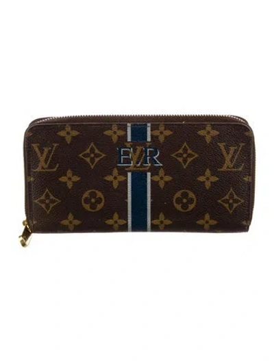 Pre-owned Louis Vuitton Lv Monogram Coated Canvas Zippy Wallet In Brown