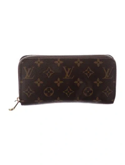 Pre-owned Louis Vuitton Lv Monogram Coated Canvas Zippy Wallet In Brown
