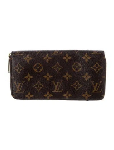 Pre-owned Louis Vuitton Lv Monogram Coated Canvas Zippy Wallet In Brown