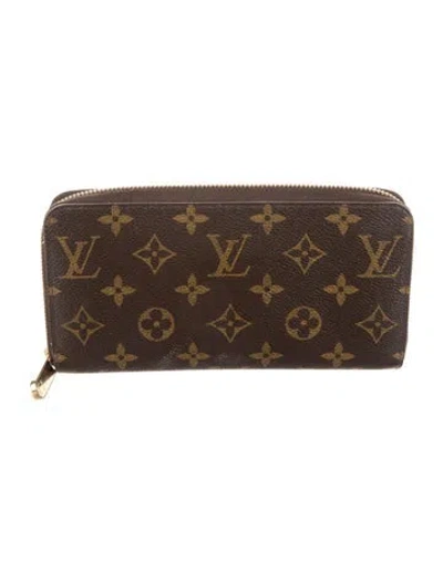 Pre-owned Louis Vuitton Lv Monogram Coated Canvas Zippy Wallet In Brown
