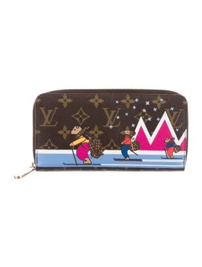 Pre-owned Louis Vuitton Lv Monogram Coated Canvas Zippy Wallet In Brown