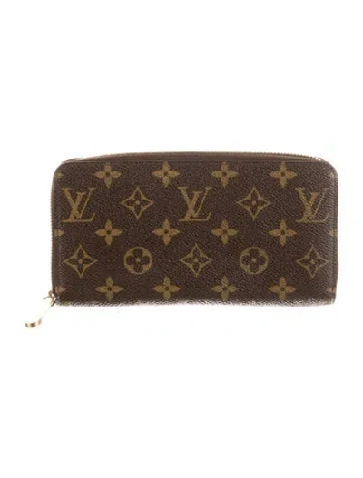 Pre-owned Louis Vuitton Lv Monogram Coated Canvas Zippy Wallet In Brown