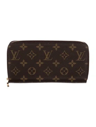 Pre-owned Louis Vuitton Lv Monogram Coated Canvas Zippy Wallet In Brown