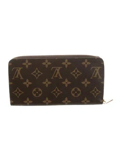 Pre-owned Louis Vuitton Lv Monogram Coated Canvas Zippy Wallet In Brown