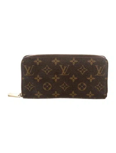 Pre-owned Louis Vuitton Lv Monogram Coated Canvas Zippy Wallet In Brown