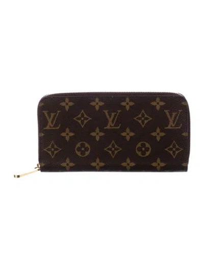 Pre-owned Louis Vuitton Lv Monogram Coated Canvas Zippy Wallet In Brown