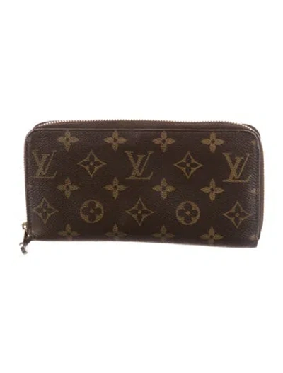 Pre-owned Louis Vuitton Lv Monogram Coated Canvas Zippy Wallet In Brown
