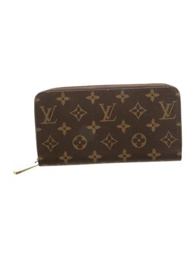 Pre-owned Louis Vuitton Lv Monogram Coated Canvas Zippy Wallet In Brown