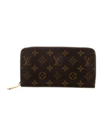 Pre-owned Louis Vuitton Lv Monogram Coated Canvas Zippy Wallet W/ Tags In Brown