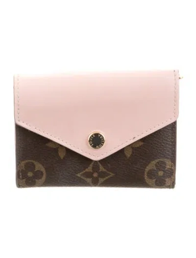 Pre-owned Louis Vuitton Lv Monogram Coated Canvas Zoé Wallet In Multi