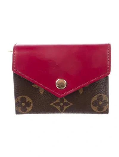 Pre-owned Louis Vuitton Lv Monogram Coated Canvas Zoé Wallet In Multi