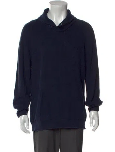 Pre-owned Louis Vuitton Lv Monogram Collar Polo Sweater In Blue