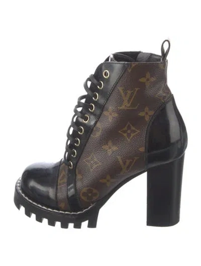 Pre-owned Louis Vuitton Lv Monogram Combat Boots In Multi