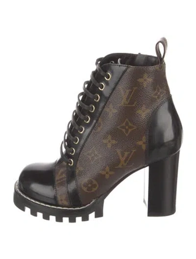 Pre-owned Louis Vuitton Lv Monogram Combat Boots In Multi