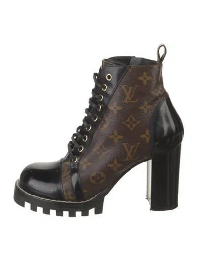 Pre-owned Louis Vuitton Lv Monogram Combat Boots In Multi