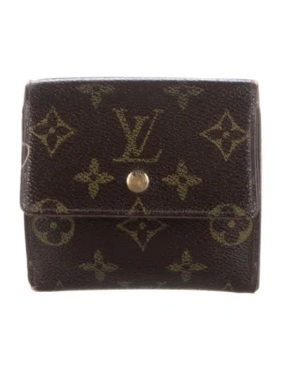 Pre-owned Louis Vuitton Lv Monogram Compact Wallet In Brown