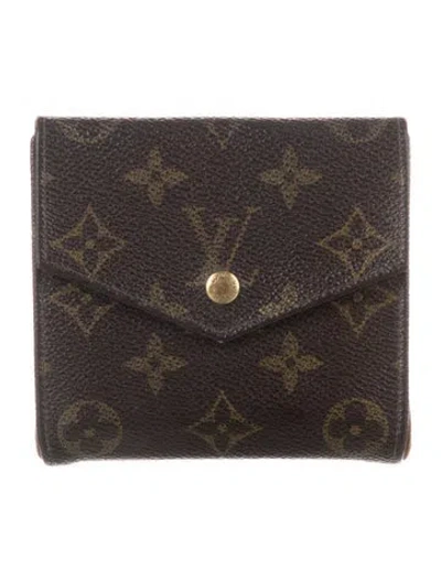 Pre-owned Louis Vuitton Lv Monogram Compact Wallet In Brown