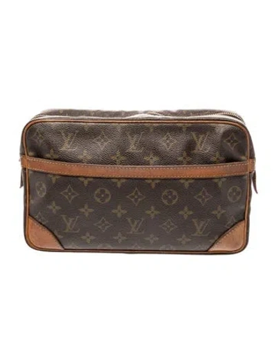 Pre-owned Louis Vuitton Lv Monogram Cosmetic Bag In Brown