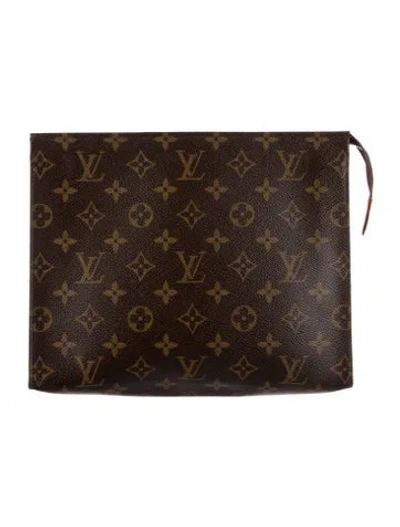 Pre-owned Louis Vuitton Lv Monogram Cosmetic Bag In Brown