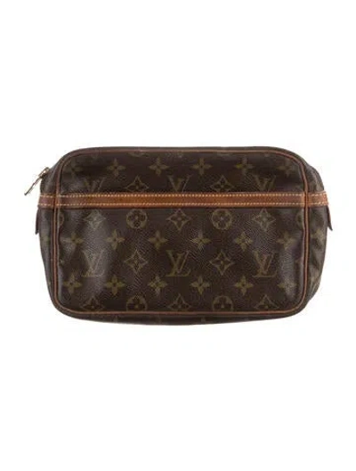 Pre-owned Louis Vuitton Lv Monogram Cosmetic Bag In Brown