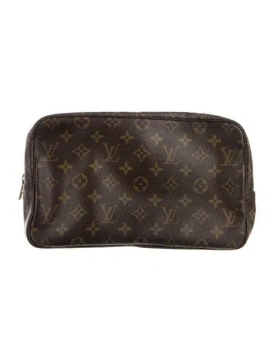 Pre-owned Louis Vuitton Lv Monogram Cosmetic Bag In Brown