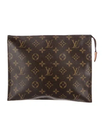 Pre-owned Louis Vuitton Lv Monogram Cosmetic Pouch In Brown