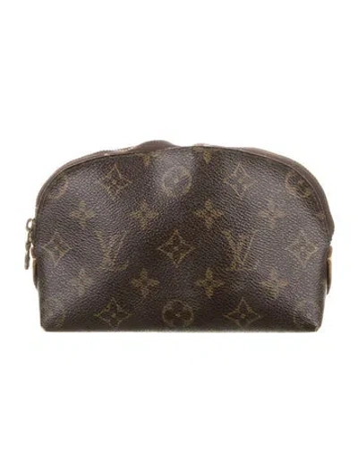 Pre-owned Louis Vuitton Lv Monogram Cosmetic Pouch Pm In Brown