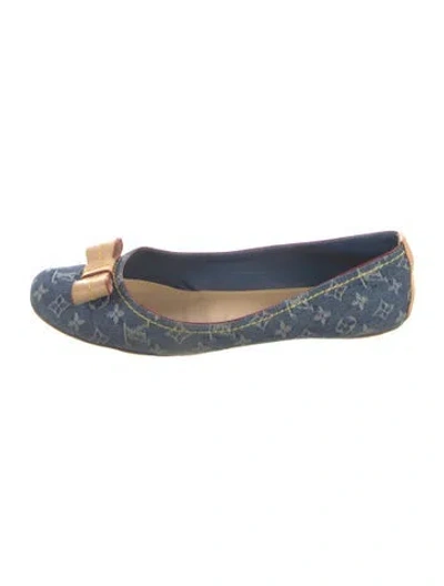 Pre-owned Louis Vuitton Lv Monogram Denim Ballet Flats In Blue