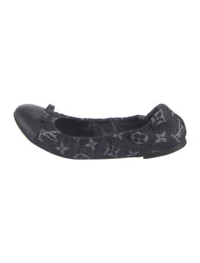 Pre-owned Louis Vuitton Lv Monogram Denim Ballet Flats In Blue