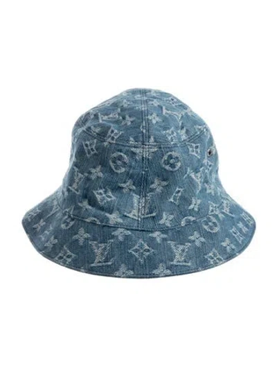 Pre-owned Louis Vuitton Lv Monogram Denim Bucket Bag In Blue