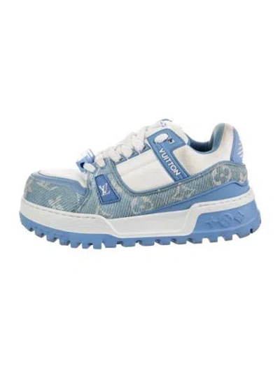 Pre-owned Louis Vuitton Lv Monogram Denim Chunky Sneakers In Blue