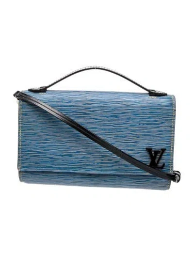Pre-owned Louis Vuitton Lv Monogram Denim Epi Clery Pochette In Blue