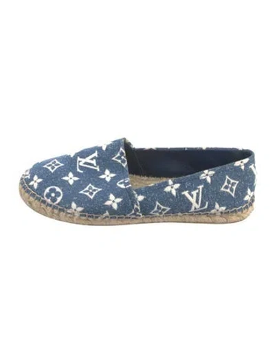 Pre-owned Louis Vuitton Lv Monogram Denim Espadrille Sneakers In Blue