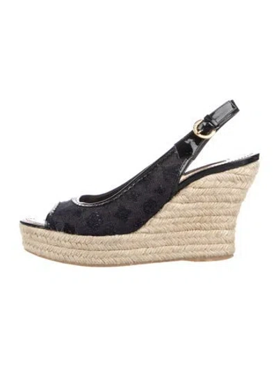 Pre-owned Louis Vuitton Lv Monogram Denim Espadrilles In Blue