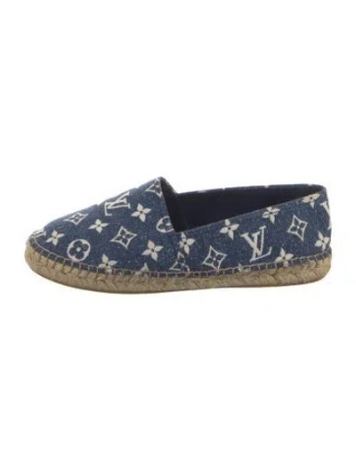 Pre-owned Louis Vuitton Lv Monogram Denim Espadrilles In Blue