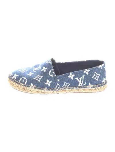 Pre-owned Louis Vuitton Lv Monogram Denim Espadrilles In Blue