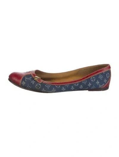 Pre-owned Louis Vuitton Lv Monogram Denim Flats In Blue