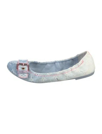 Pre-owned Louis Vuitton Lv Monogram Denim Flats In Blue