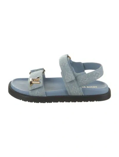 Pre-owned Louis Vuitton Lv Monogram Denim Sandals In Blue