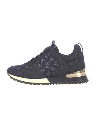 Pre-owned Louis Vuitton Lv Monogram Denim Sneakers In Blue