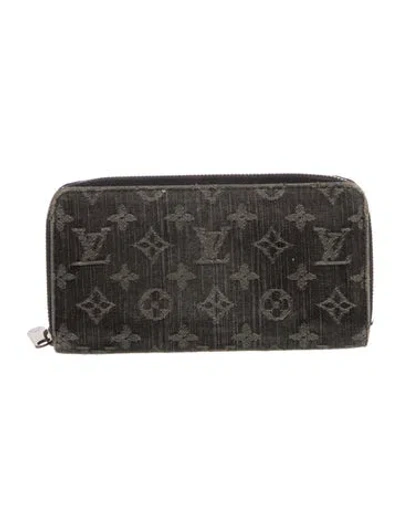 Pre-owned Louis Vuitton Lv Monogram Denim Zippy Wallet In Multi